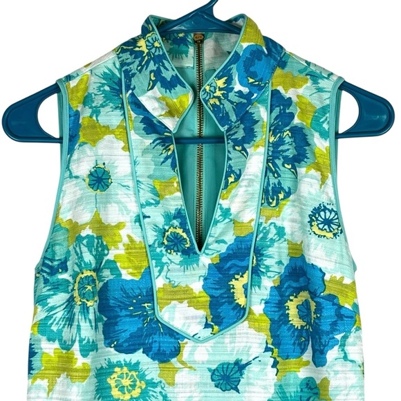 Sail to Sable Blue & Green Floral Shift Dress Size XS - Picture 3 of 12